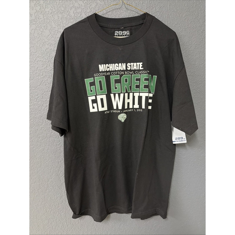 Michigan State University Go‎ Green Go Black Nike T-Shirt Size XLarge MSU
